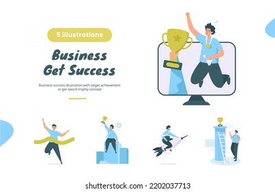 Business gets success illustration bundle pack