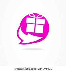 Business gift arrow sign vector
