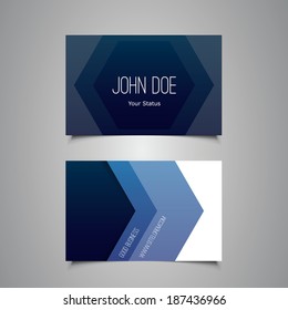 Business or Gift Card Design with Blue Pattern