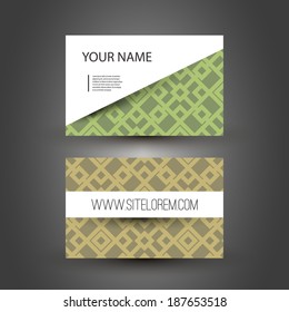 Business or Gift Card Design with Squares Pattern