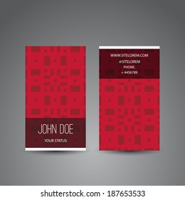 Business or Gift Card Design with Squares Pattern