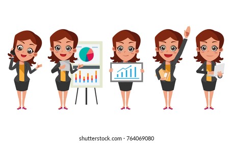 business girl cartoon vector