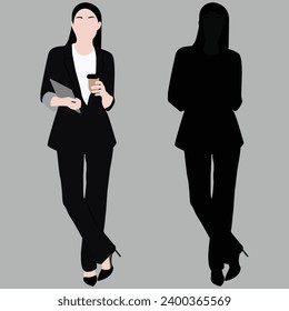  business girl people shaking hands portrait and silhouette