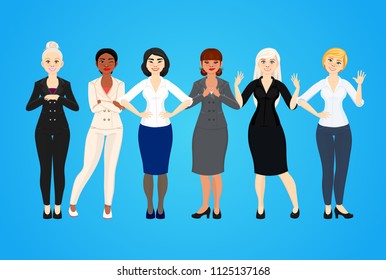 business girl in a business suit. Vector Character Design