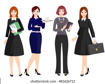 Business Girl and Women in office clothes doing works.
