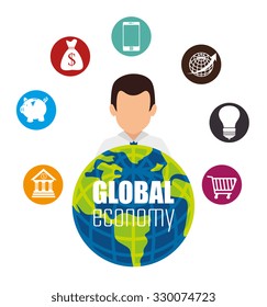 Business and global economy icon graphic design, vector illustration.