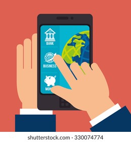 Business and global economy icon graphic design, vector illustration.