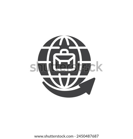 Business global expansion vector icon. filled flat sign for mobile concept and web design. Business Expansion glyph icon. Symbol, logo illustration. Vector graphics