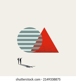 Business global growth vector concept. Symbol of success, teamwork, cooperation. Minimal design, eps10 illustration.