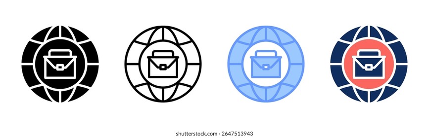 Business Global icon sheet multiple style collection