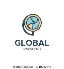 Plantilla de Vector de diseño de logotipo global de negocios