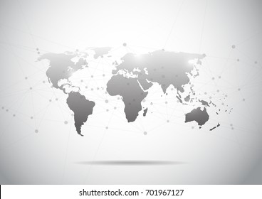 Business global network connection. World map point and line composition concept of global business. Vector Illustration