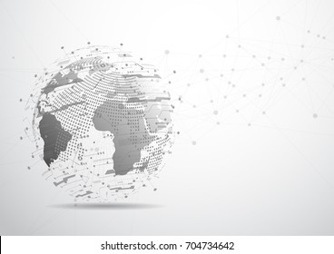 Business global network connection. World map point and line composition concept of global business. Vector Illustration