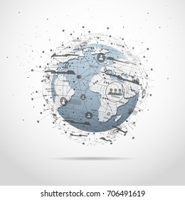 Business global network connection. World map point and line composition concept of global business. Vector Illustration