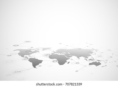 Business global network connection. World map point and line composition concept of global business. Vector Illustration