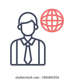 Business, global, network icon vector image. Can also be used for seo and web. Suitable for use on web apps, mobile apps and print media.