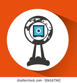 business global start up box safe icon vector illustration eps 10