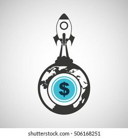 business global start up dollar currency icon vector illustration eps 10