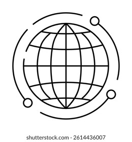 business globalization line icon vector. business globalization sign. isolated contour symbol black illustration