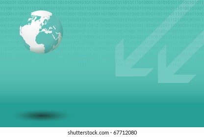 A business globe background in teal. Editable vector illustration.