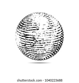 Business Globe with brush strokes. Technology Futuristic Globe. grunge stamp