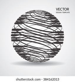 Business Globe with brush strokes. Technology Futuristic Globe.