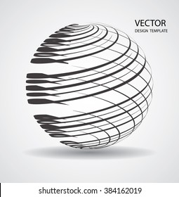 Business Globe with brush strokes. Technology Futuristic Globe.