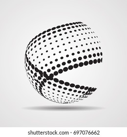 Business Globe with brush strokes. Technology Futuristic Globe.