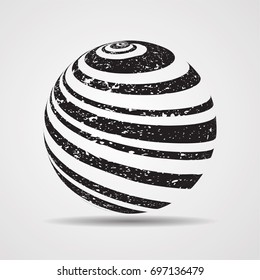 Business Globe with brush strokes. Technology Futuristic Globe.