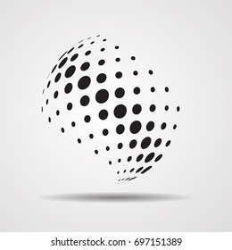 Business Globe with brush strokes. Technology Futuristic Globe.
