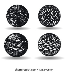 Business Globe with brush strokes. Technology Futuristic Globe.