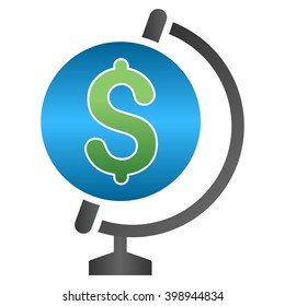Business Globe vector toolbar icon for software design. Style is a gradient icon symbol on a white background.