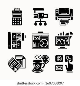 Business Glyph icons Pack vector