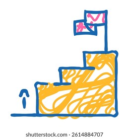 business goal achievement doodle icon sketch vector. business goal achievement sign. isolated symbol illustration