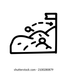 business goal achievement line vector doodle simple icon