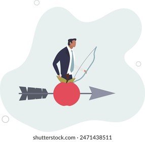 Business goal achievement, risk management or practicing and skill to overcome risky and manage to reach target .flat vector illustration.