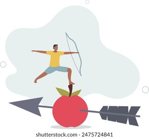 Business goal achievement, risk management or practicing and skill to overcome risky and manage to reach target concept.flat illustration.