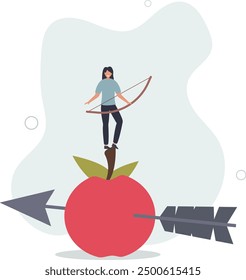 Business goal achievement, risk management or practicing and skill to overcome risky and manage to reach target concept.flat design with people.