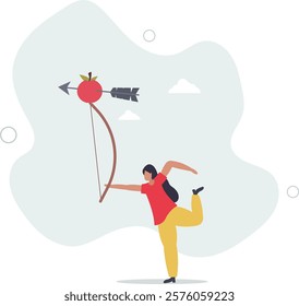 Business goal achievement, risk management or practicing and skill to overcome risky and manage to reach target concept.flat characters.