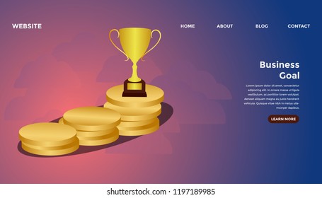 Business goal concept. Ready to use vector illustration. Suitable for background, wallpaper, landing page, web, banner, card and other creative work.