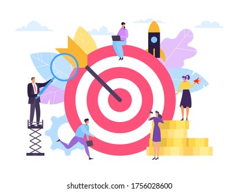 Business Goal Concept Successful Teamwork Vector Stock Vector (Royalty ...