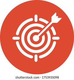 Business goal, dartboard, target vector icon