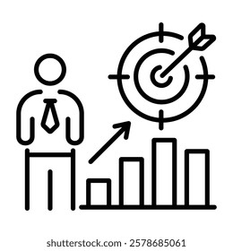 Business goal icon in linear style 