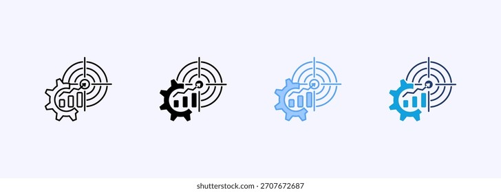 Business Goal Icon Set Multiple Style Collection Element For Design