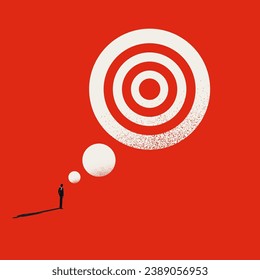 Business goal minimal illustration. Symbol of objective, target, aim and project management. Editable eps10 Vector concept.