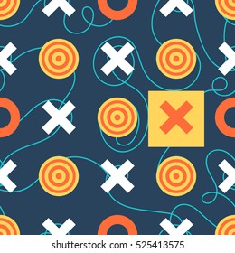 Business goal. Seamless pattern of discussing the selection decision. Vector illustration. Concept yes and no. Color blue, yellow, orange.