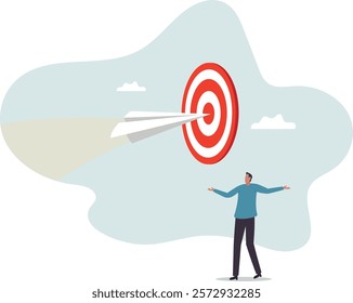 Business goal or target, challenge or improvement to achieve success, win business competition or motivation.business concept.flat character.