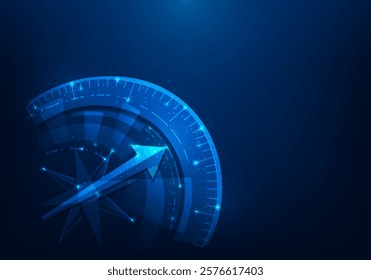 business goal target compass success technology background. business achievement and strategy concept. mission complete. vector illustration fantastic technology.