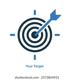 Business goal or target icon, dart board stock illustration