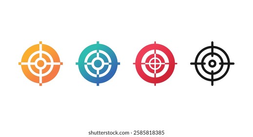 Business goal target icon set